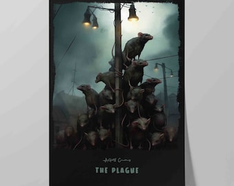 The Plague Book Cover | Poster of Albert Camus Novel | Literary Poster | Literature Print | Bookish Gift Idea | Wall Art Print