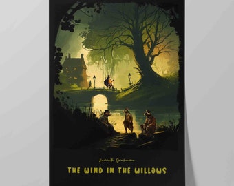 The Wind in the Willows Book Cover | Poster of Kenneth Grahame Novel | Literary Print | Literature Poster | Bookish Gift | Wall Art Print