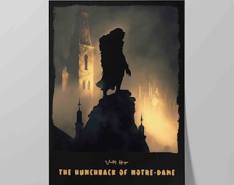 Book Cover of The Hunchback of Notre-Dame | Poster of Victor Hugo Book | Literary Poster | Literature Print | Bookish Gift | Book Poster