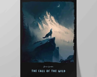 Book Cover of The Call of the Wild | Poster of Jack London Book | Literary Poster | Literature Art | Bookish Wall Art Print