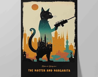 The Master and Margarita Book Cover | Poster of Mikhail Bulgakov's Novel | Literary Poster | Literature Print | Bookish Wall Art Print