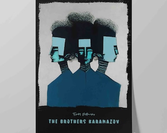 Poster of The Brothers Karamazov Book Cover | Wall Art Print of Fyodor Dostoevsky Novel | Literary Poster | Literature Print | Bookish Gift
