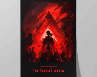 The Scarlet Letter Cover | Poster of Nathaniel Hawthorne Novel | Literary Print | Literature Poster | Bookish Gift Idea | Wall Art Print