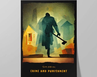 Crime and Punishment Book Cover Poster | Alternative Design of Fyodor Dostoevsky's Novel | Literary Art | Literature Wall Art | Bookish Gift
