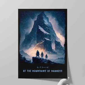 At the Mountains of Madness Book Cover Poster | Contemporary Design of H. P. Lovecraft Novella | Literature Wall Art Print | Literary Gift