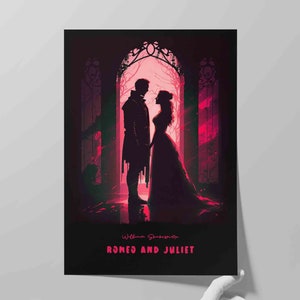 Romeo and Juliet Book Cover Art | Print of William Shakespeare Play | Literary Art | Literature Wall Art Poster | Bookish Poster