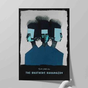 Poster of The Brothers Karamazov Book Cover | Wall Art Print of Fyodor Dostoevsky Novel | Literary Poster | Literature Print | Bookish Gift