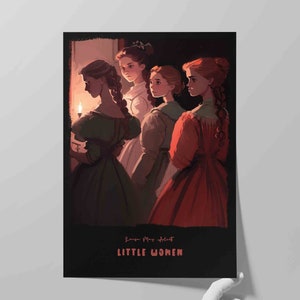 Little Women Book Cover Poster | Contemporary Design of Louisa May Alcott Novel | Literature Wall Art Print | Literary Art | Bookish Gift