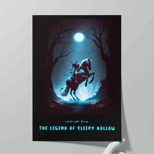 The Legend of Sleepy Hollow Book Cover | Poster of Washington Irving Story | Literary Print | Literature Poster | Bookish Wall Art Print
