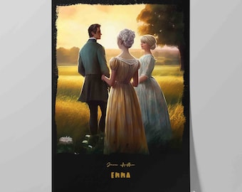 Emma Book Cover Poster | Contemporary Design of Jane Austen Novel | Literature Wall Art Print | Literary Poster | Bookish Gift Idea