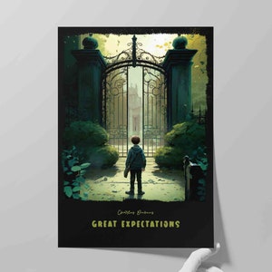 Great Expectations Book Cover Poster | Contemporary Design of Charles Dickens Novel | Literature Wall Art Print | Literary Art