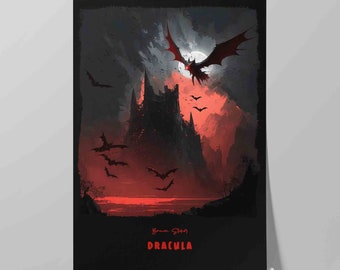 Dracula Book Cover Poster | Contemporary Design of Bram Stoker Novel | Literature Wall Art Print | Literary Poster | Bookish Gift Idea