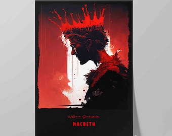 Macbeth Book Cover Poster | Modern Cover Design of William Shakespeare Play | Literary Art | Literature Wall Art Print | Bookish Poster
