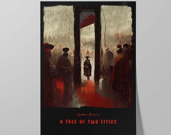 A Tale of Two Cities Book Cover Poster | Alternative Design of Charles Dickens' Book | Literary Art | Literature Wall Art | Bookish Gift