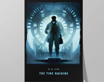 The Time Machine Book Cover Poster | Alternative Design of H. G. Wells Novel | Book Lover Gift | Literature Bookish Poster