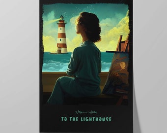 To the Lighthouse Book Cover | Modern Poster of Virginia Woolf Novel | Gift for Book Lovers | Literature Print | Bookish Art