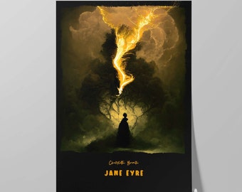 Jane Eyre Book Cover Poster | Alternative Design of Charlotte Bronte's Novel | Literary Art | Literature Wall Art | Bookish Gift