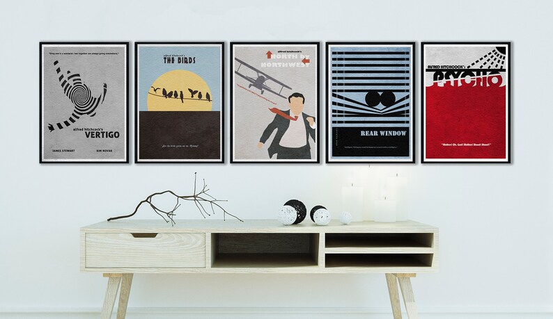 Alfred Hitchcock Minimalist Movie Posters Collection - Etsy