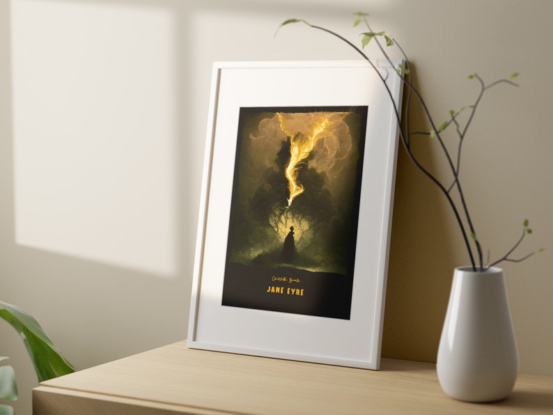 Affiche de couverture de livre Jane Eyre Conception alternative du roman de Charlotte Bronte dart littéraire Littérature Art Mural Cadeau livresque image 2