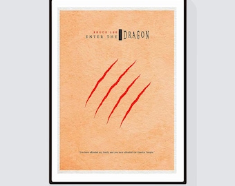 Enter the Dragon Minimalist Alternative Movie Print & Poster