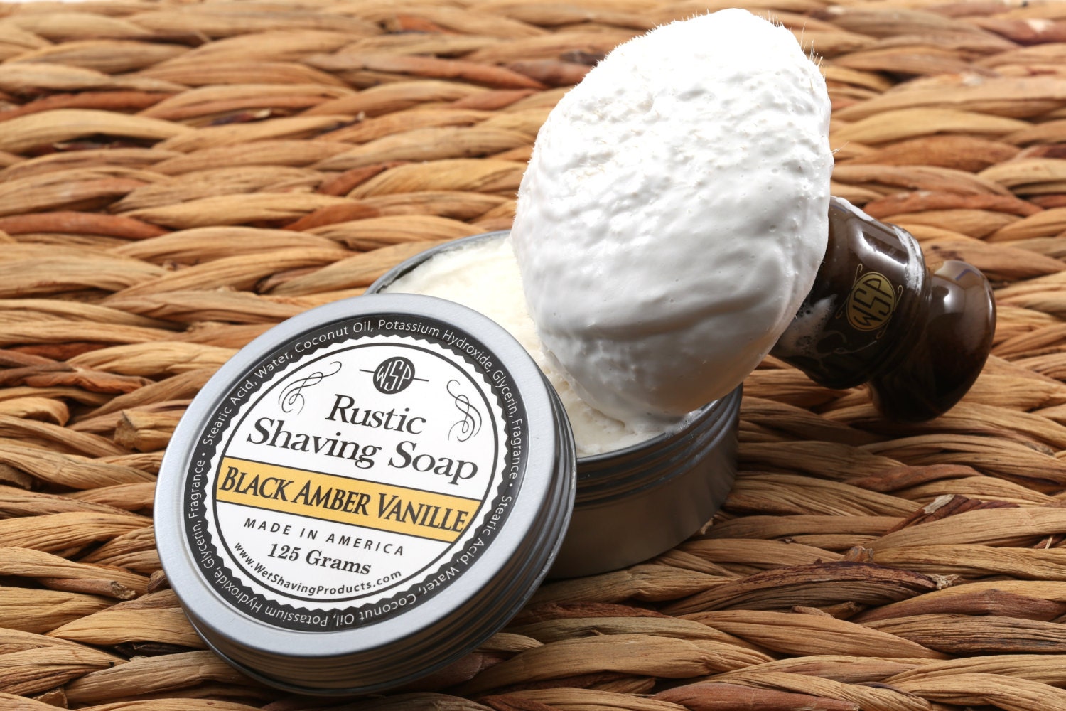 Rustic Men's Shaving Soap Black Amber Vanilla Shaving Etsy