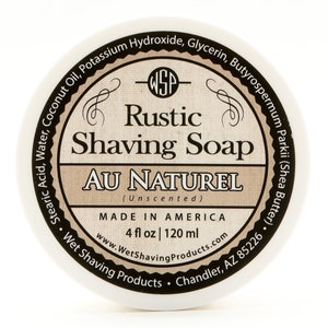 Rustic Men&#39;s Shaving Soap (Unscented) Shaving Cream, Vegan Soap, All Natural Soap, Handmade Soap,
