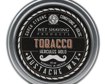 Mustache Wax (Tobacco Leaf) Firm Competition Hold (Hercules) by WSP - 1 oz Natural & Vegetarian