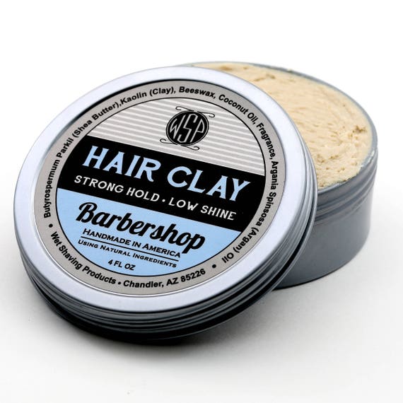 Hair Clay Barbershop 4 Oz Natural Wax Based Pomade By Wsp Etsy