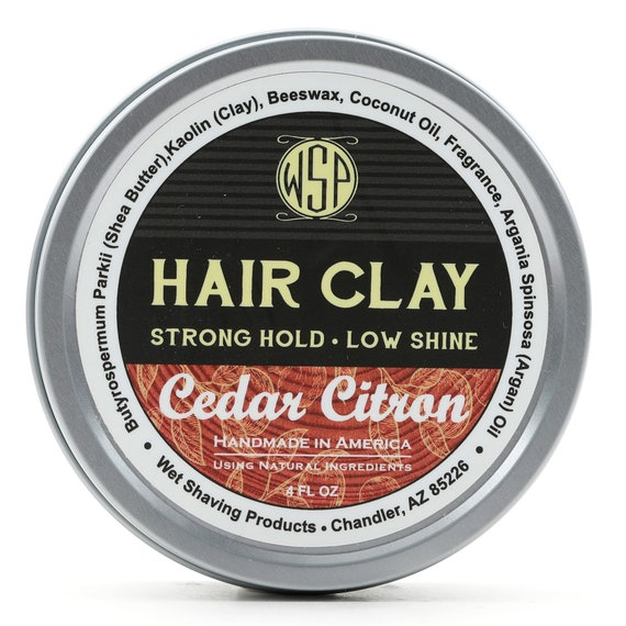 Hair Clay Cedar Citron 4 Oz 100 Natural Wax Based Pomade By Etsy