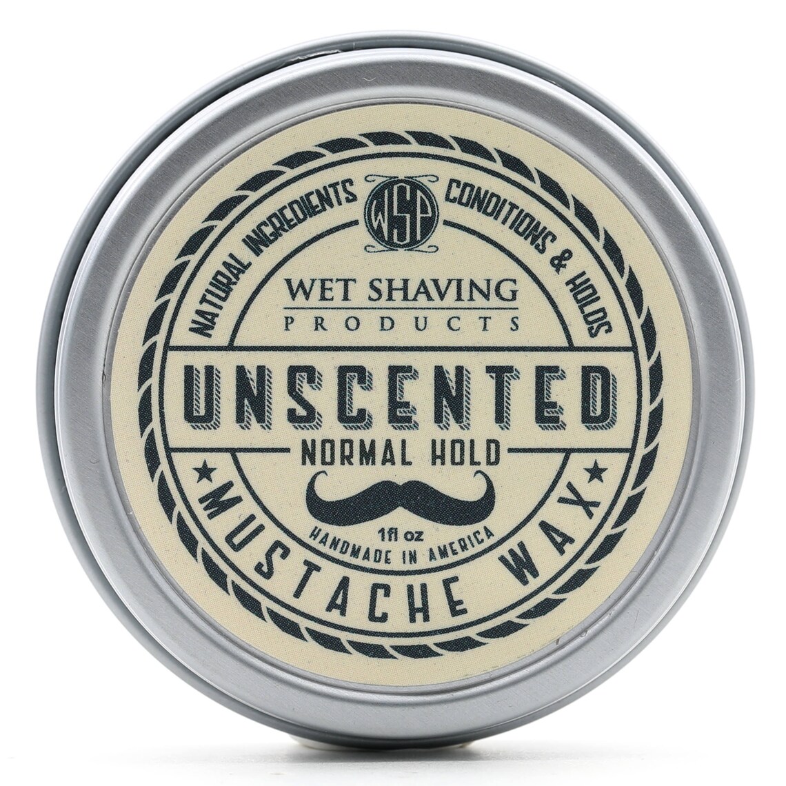 Mustache Wax unscented Regular Hold by WSP 1 Oz Natural & Vegetarian Etsy