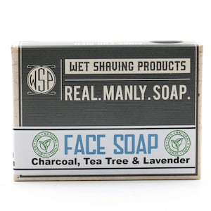 Activated Charcoal Face Soap for Problem Skin. Lavender and Tea Tree Essential Oils. 4.5 oz Handmade Vegan All Natural.