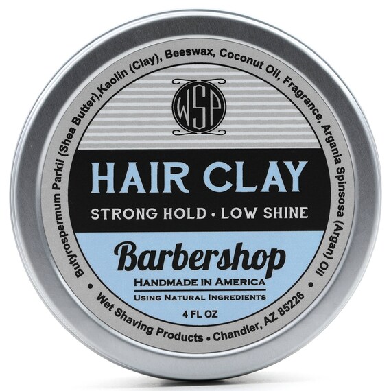 Hair Clay Barbershop 4 Oz Natural Wax Based Pomade By Wsp Etsy