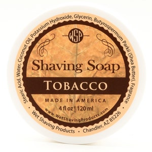 Rustic Men&#39;s Shaving Soap (Tobacco Leaf) Shaving Cream, Vegan Soap, All Natural Soap, Handmade Soap,  Hot Process Soap