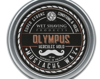 Mustache Wax (Olympus - Aventus) Firm Competition Hold (Hercules) by WSP - 1 oz Natural & Vegetarian