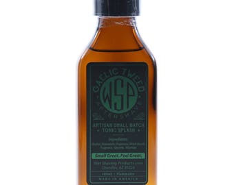 Men's Handcrafted Aftershave Splash (Gaelic Tweed) 100ml Witch Hazel, Face Astringent, Aftershave Tonic