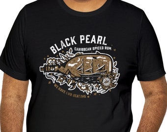 Black Pearl Caribbean Spiced Rum - Unisex Tee | Brand By You, original pirate design, we have our heading