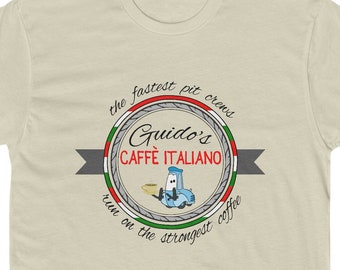 Guido's Caffe Italiano - Unisex Tee | Brand By You, the fastest pit crews run on the strongest coffee