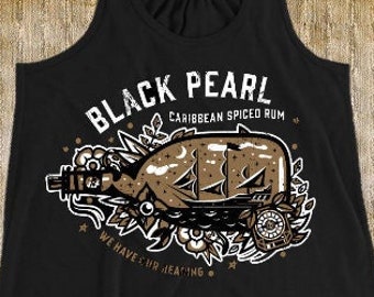 Black Pearl Caribbean Spice Rum - Flowy Tank // original design by Brand By You / jack sparrow, pirates of the caribbean, rum is always gone