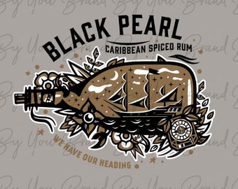 Black Pearl Caribbean Spiced Rum - PNG