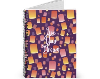 Live Your Dream - Tangled Inspired Spiral Notebook | Ruled Line Journal