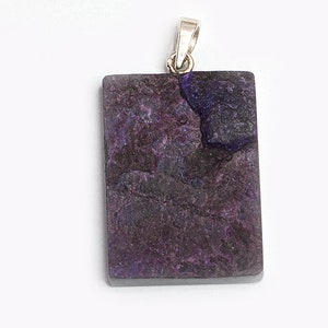 Sugilite pendant with silver eyelet