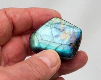 Labradorite, polished all around, freeform, No. 6, from Madagascar