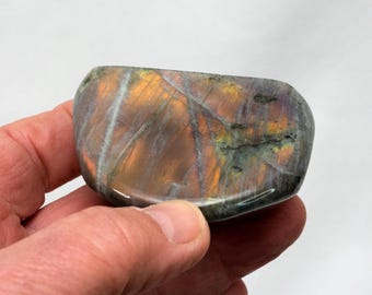 Labradorite, polished all around, freeform, No. 3, from Madagascar