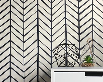 Removable Wallpaper, Peel and stick wallpaper, Herringbone wallpaper, Navy wallpaper, nursery wallpaper, nursery decor, Self adhesive