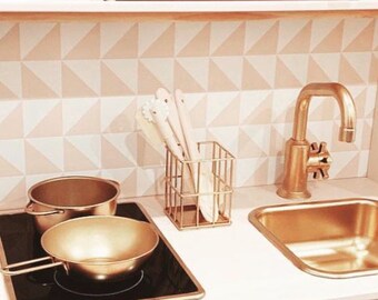 Removable wallpaper, Peel and stick wallpaper, wallpaper, Geometric Wallpaper, peach wallpaper, Self adhesive wallpaper