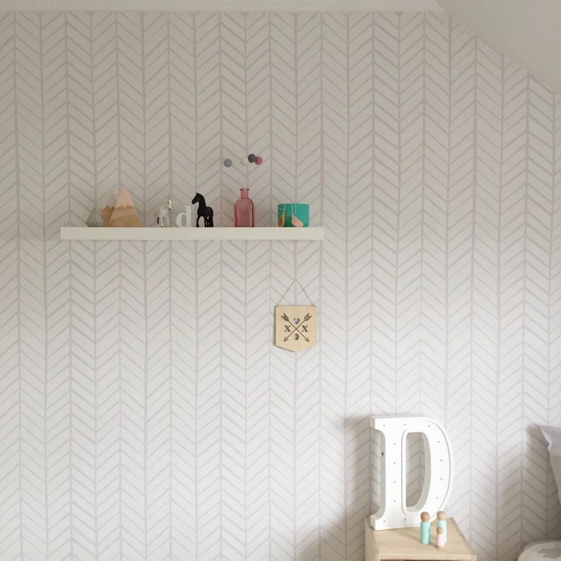 Removable Wallpaper Peel and Stick Herringbone Wallpaper Etsy