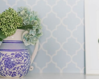Removable Wallpaper, Peel and stick wallpaper, Moroccan wallpaper, blue wallpaper, nursery wallpaper, nursery decor, Self adhesive