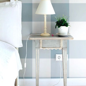Removable Wallpaper, Peel and stick wallpaper, Buffalo check, Grey wallpaper, nursery wallpaper, nursery decor, Self adhesive