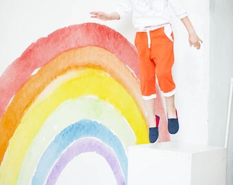 removable Wall decal, Peel and stick wallpaper, rainbow sticker, colourful wall decal, nursery wall sticker, nursery decor, Self adhesive