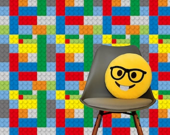 Removable Wallpaper, Peel and stick wallpaper, lego wallpaper, bright wallpaper, nursery wallpaper, nursery decor, Self adhesive